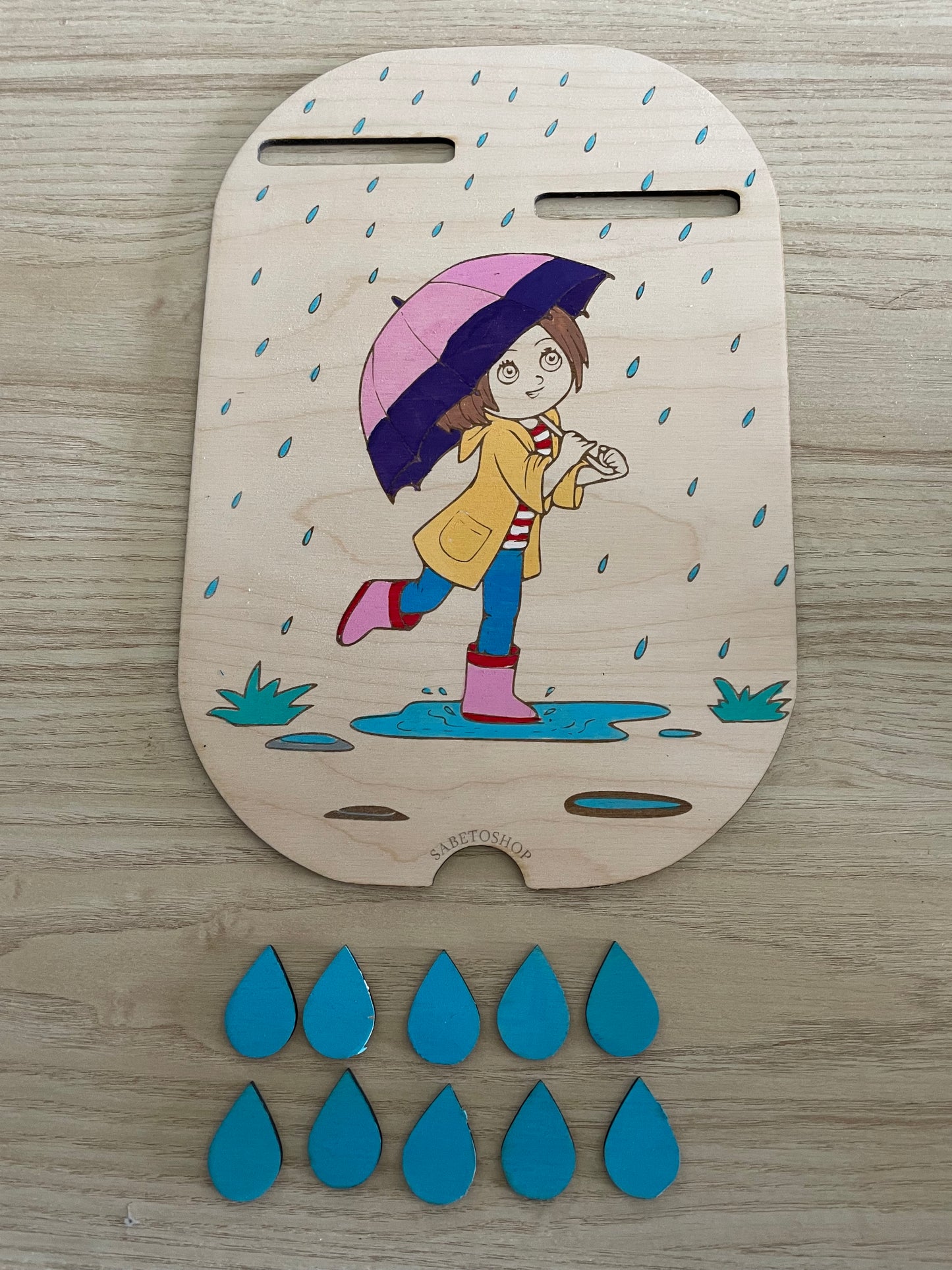 Plaque d’activité la pluie