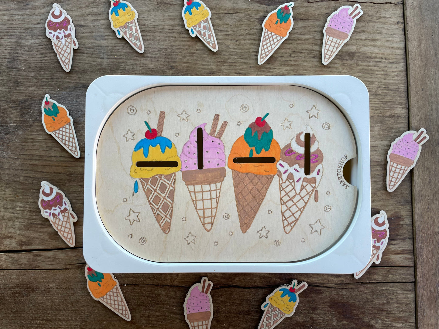 Plaque d’activité les cornets de glaces