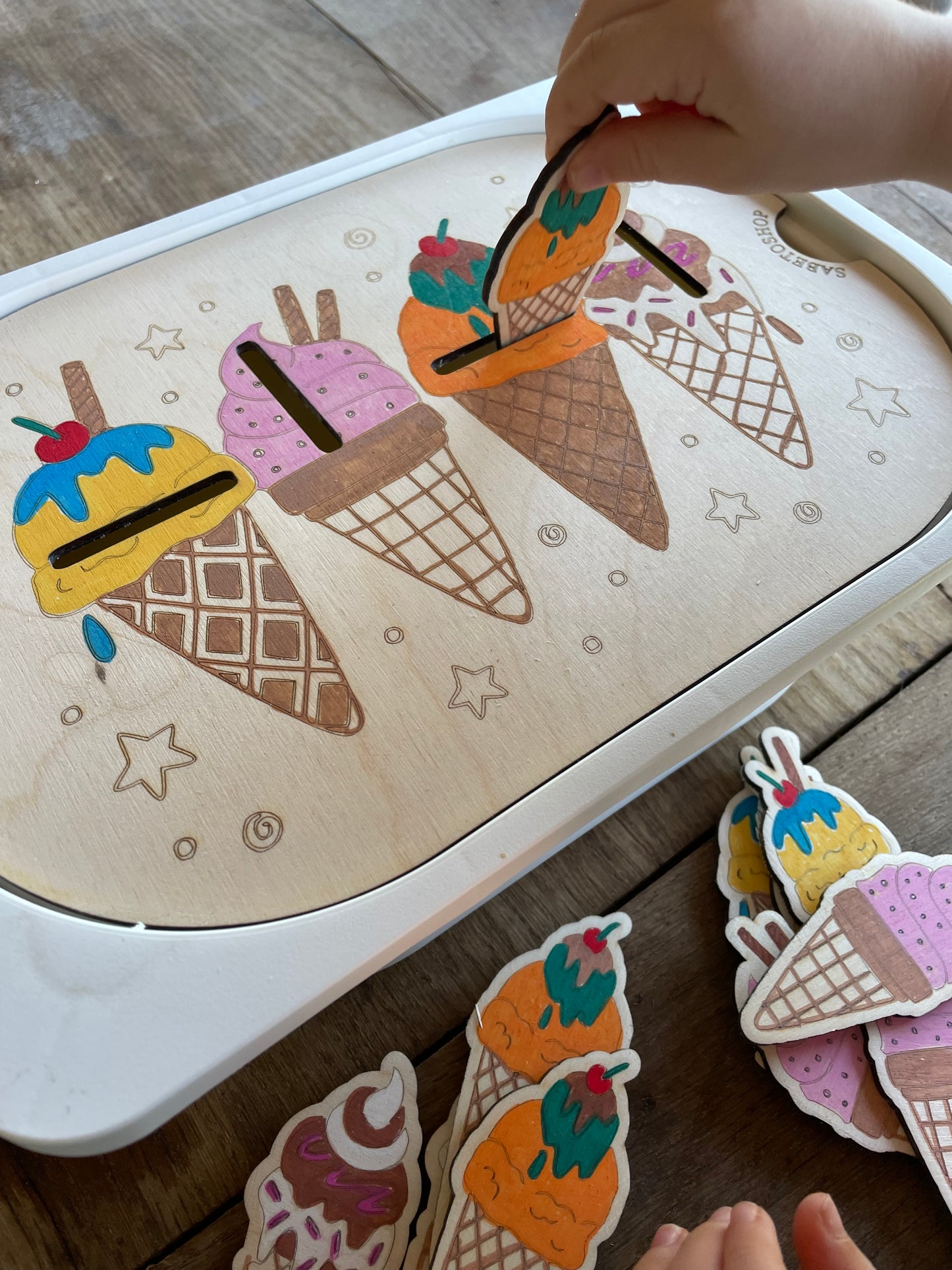 Plaque d’activité les cornets de glaces