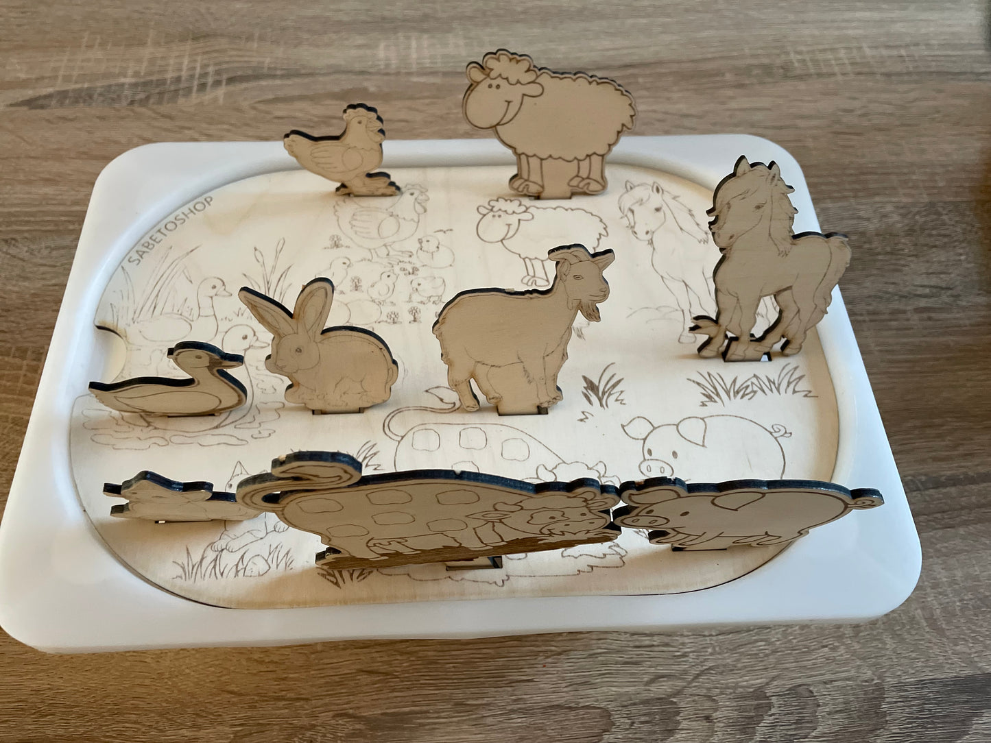 Plaque d’activité les animaux de la ferme