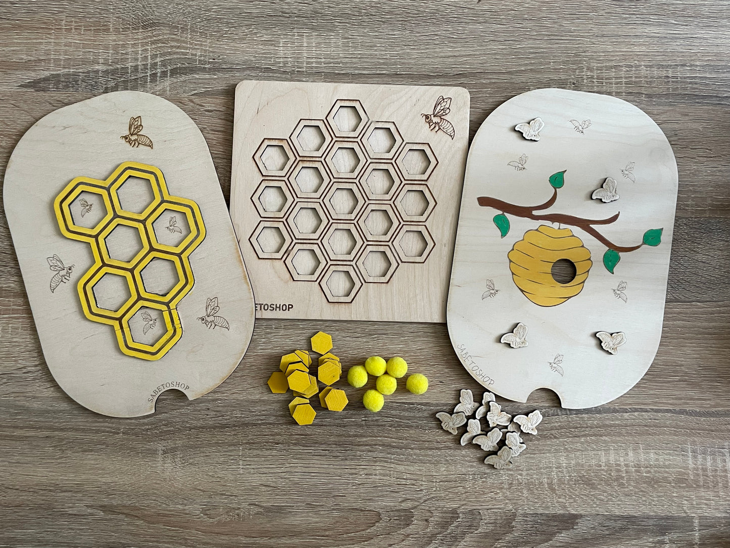 Lot d’inserts et plateau de tri sur le thème des abeilles 🐝