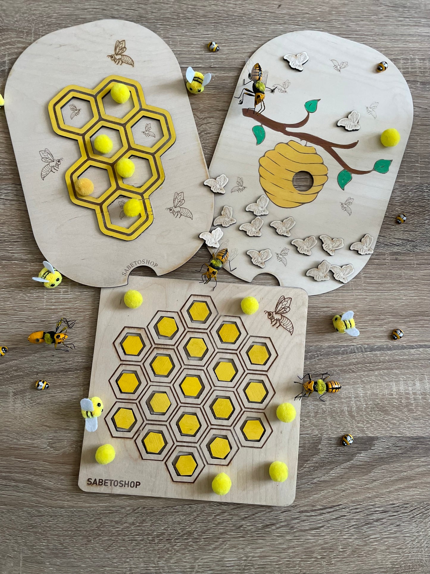 Lot d’inserts et plateau de tri sur le thème des abeilles 🐝