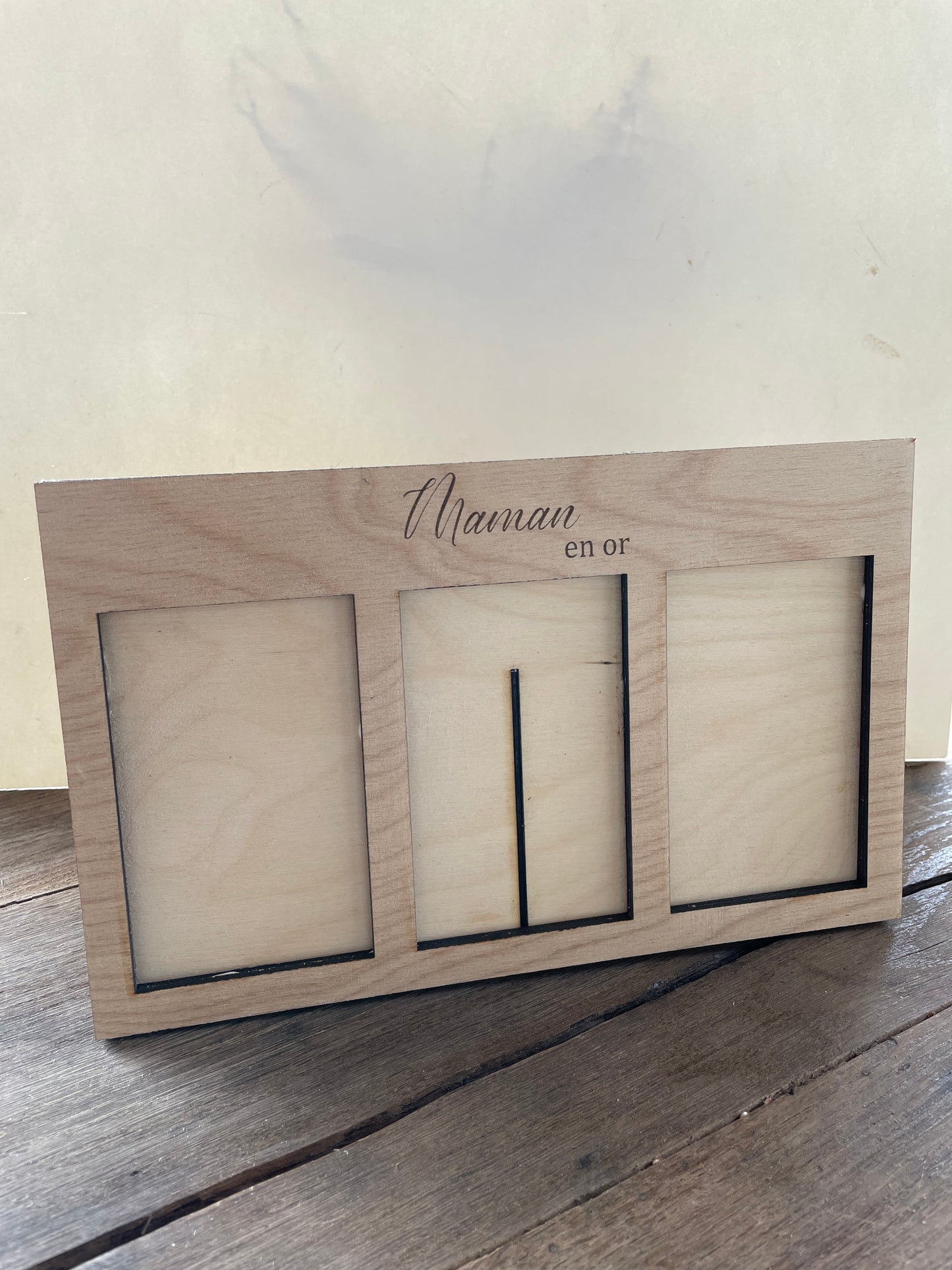 Cadre en bois 3 emplacements personnalisable