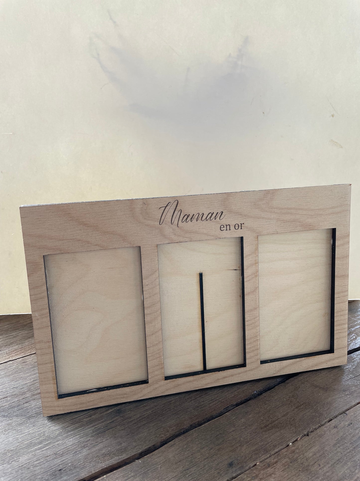Cadre en bois 3 emplacements personnalisable