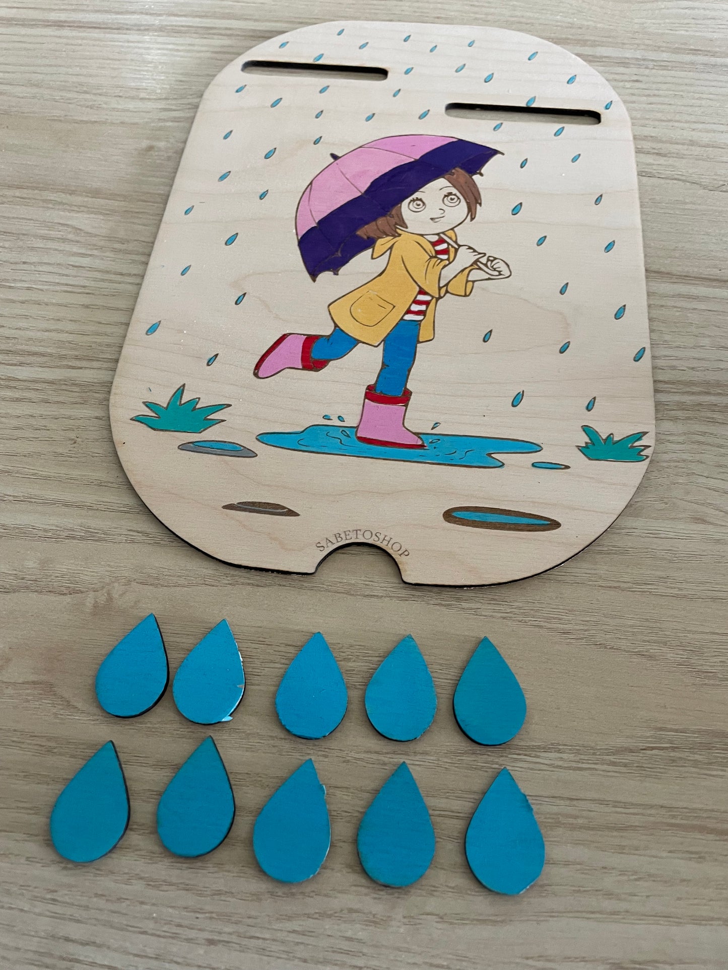 Plaque d’activité la pluie