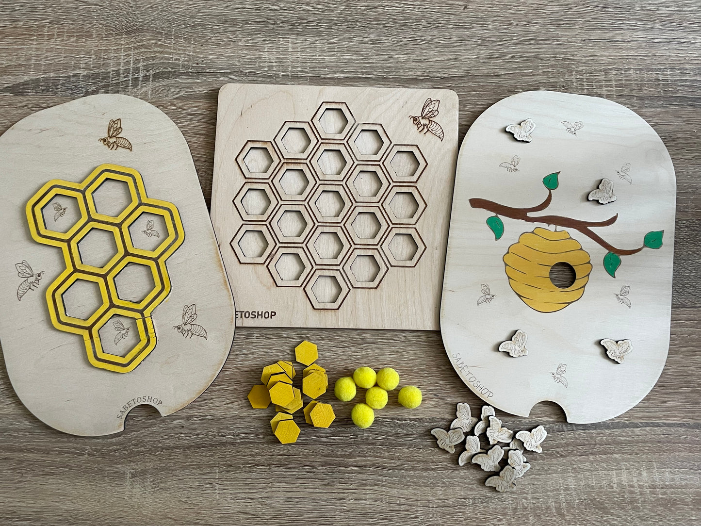 Lot d’inserts et plateau de tri sur le thème des abeilles 🐝