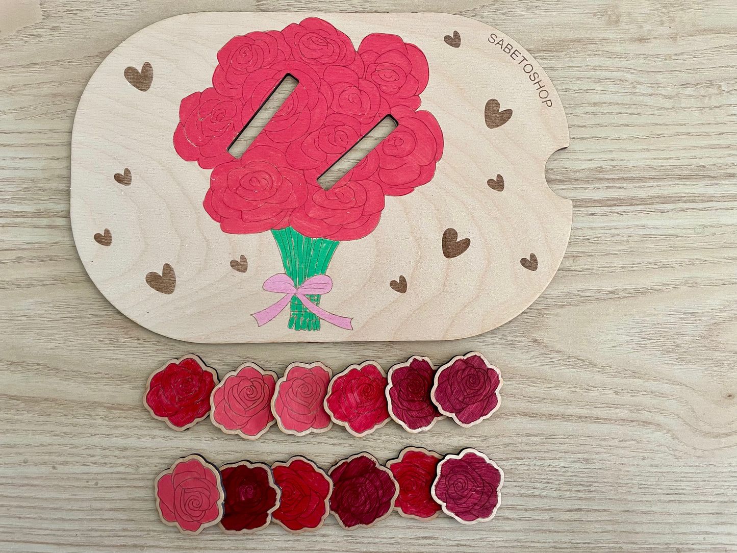 Plaque d’activité d’inserts bouquet de roses