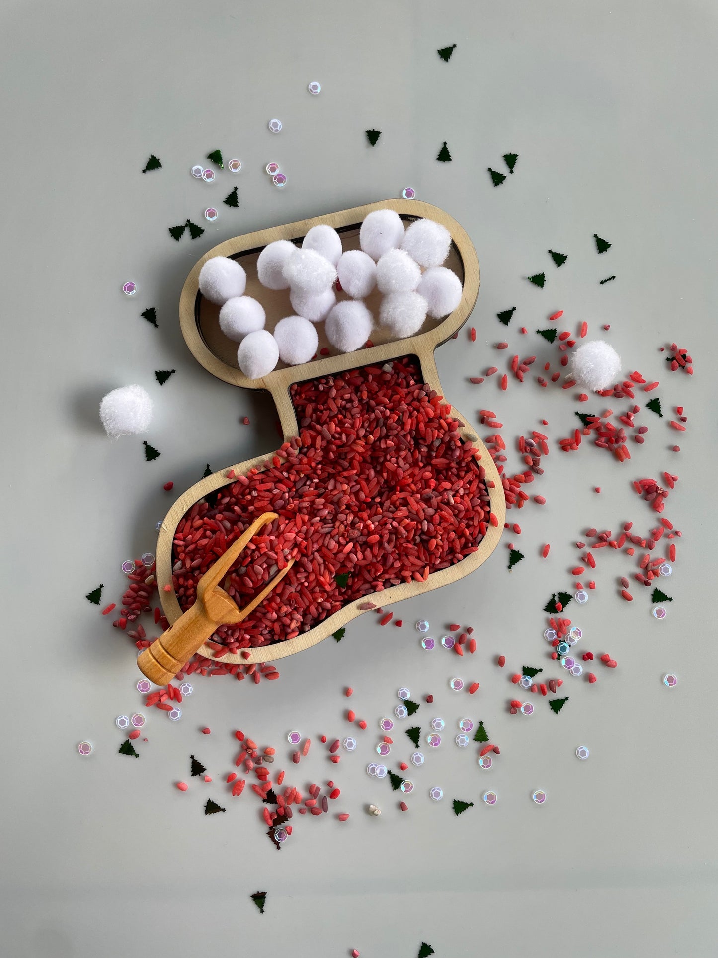 🧦 Plateau sensoriel – Botte de Noël