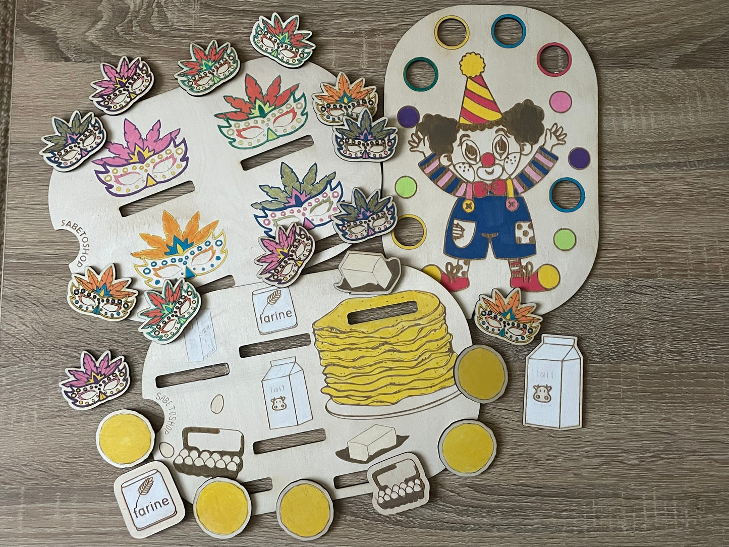 Lot de 3 inserts sur le thème du carnaval