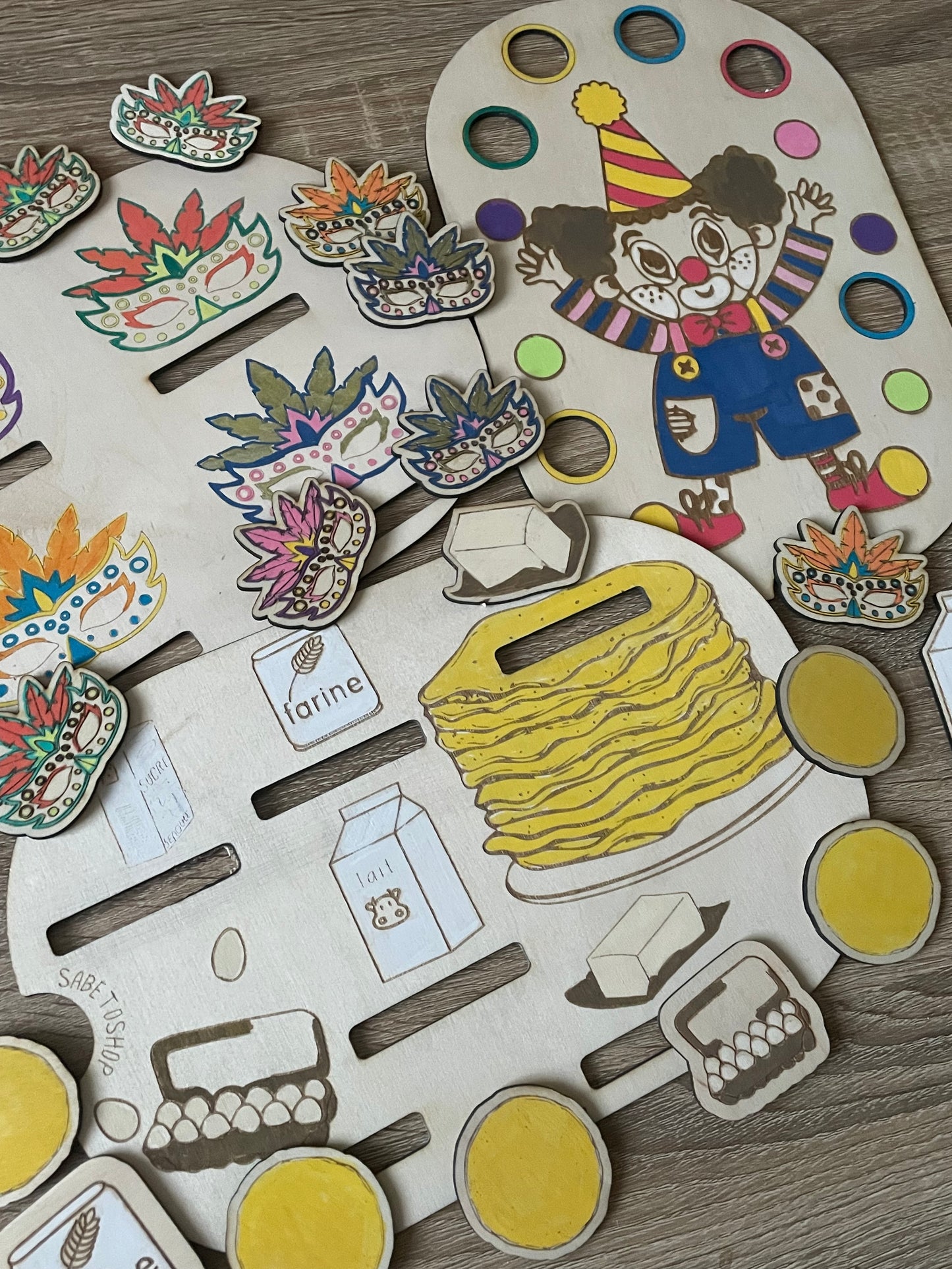 Lot de 3 inserts sur le thème du carnaval