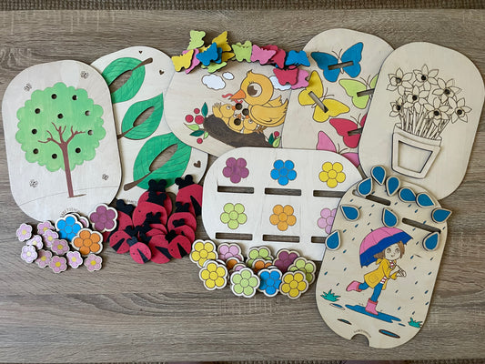 Lot de 7 inserts du thème printemps
