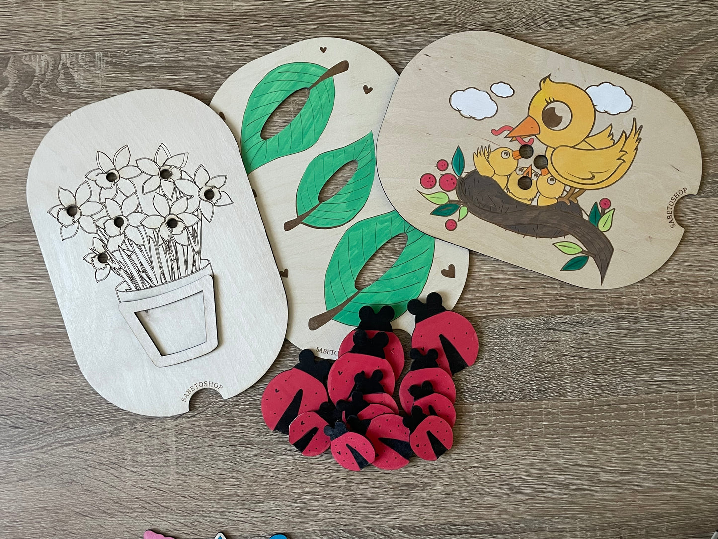 Lot de 3 inserts sur le thème du printemps