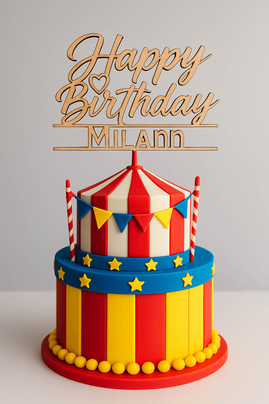 🎉 Topper d’anniversaire en bois Personnalisé avec le prénom de l’enfant 🎉