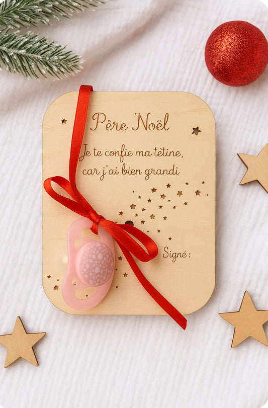 Plaque « je confie la tétine au père Noël »