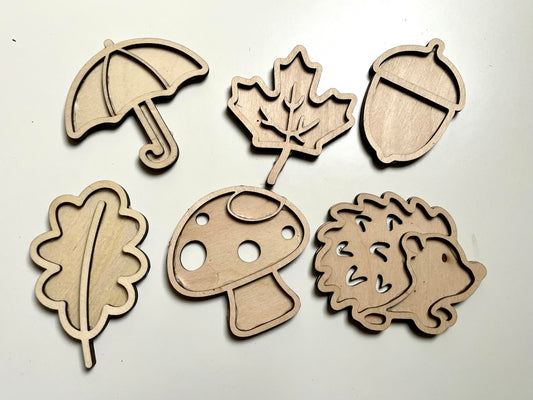 Lot décorations en bois thème automne 🍂