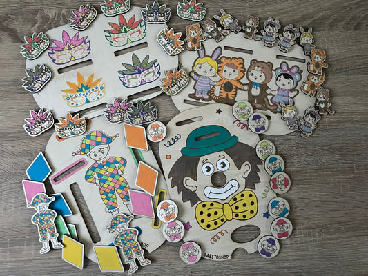 Lot de 4 inserts thème carnaval