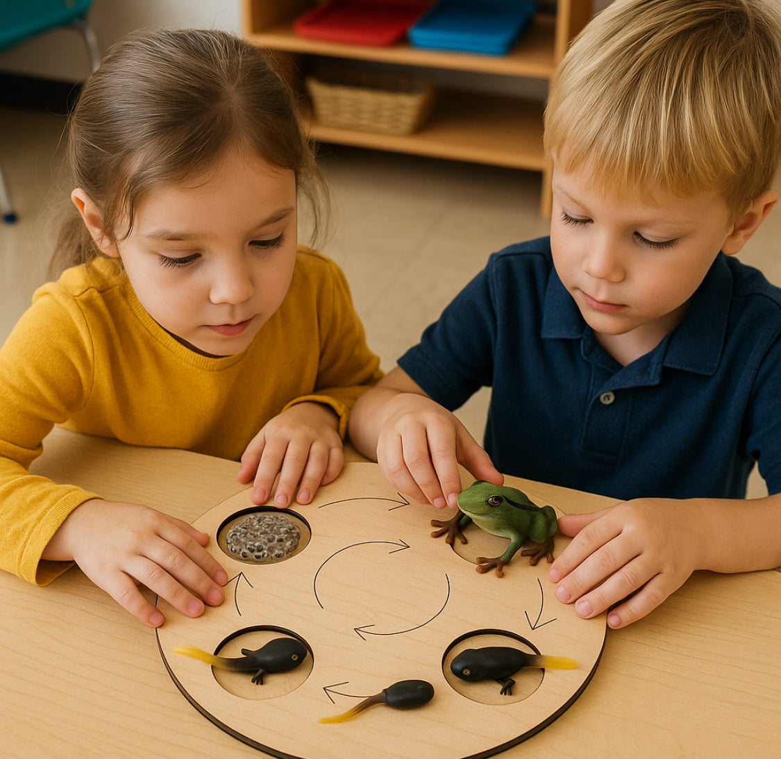 Plateau Montessori cycle de vie de la grenouille  🐸