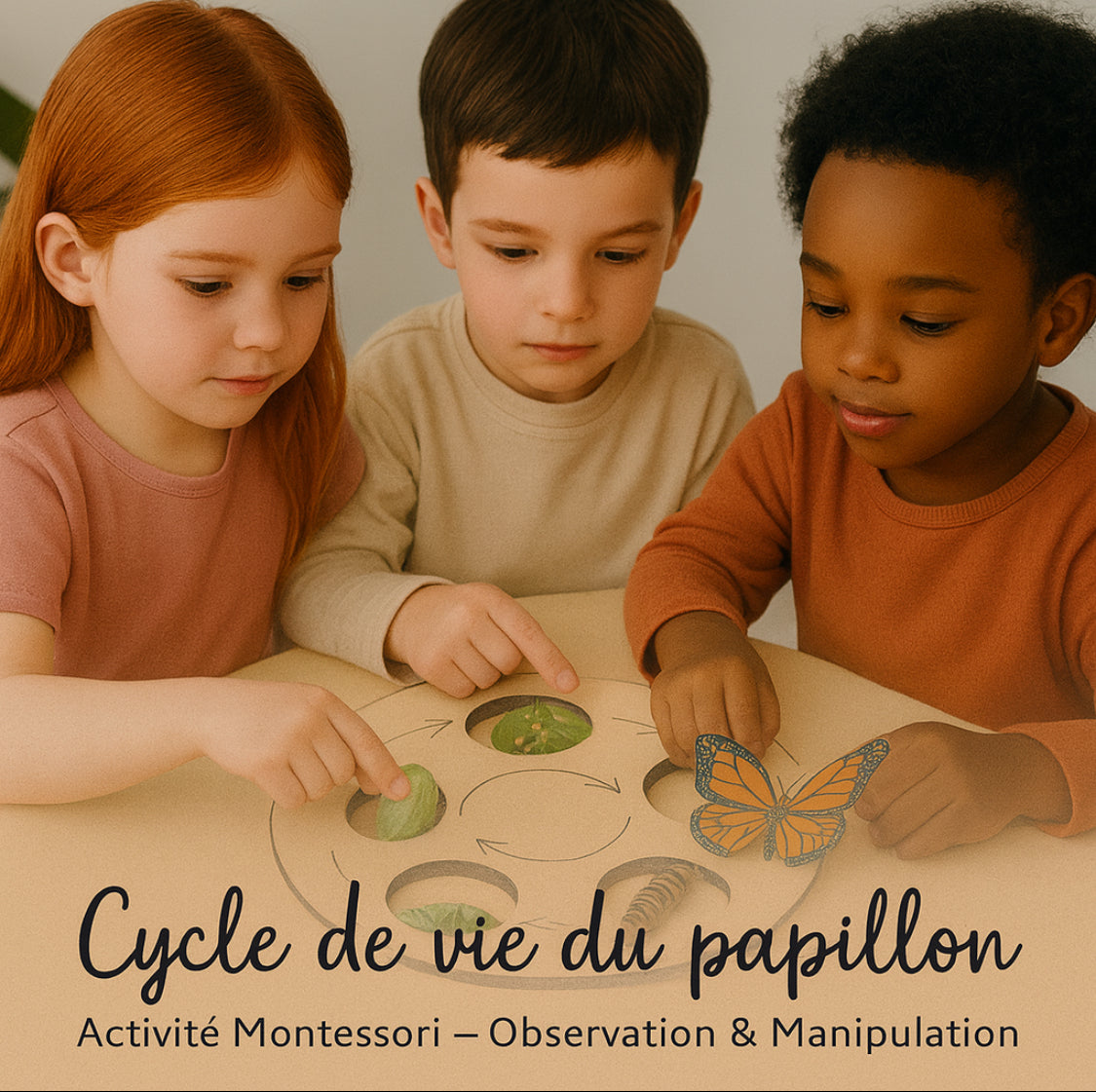 Plateau Montessori cycle de vie du papillon 🦋