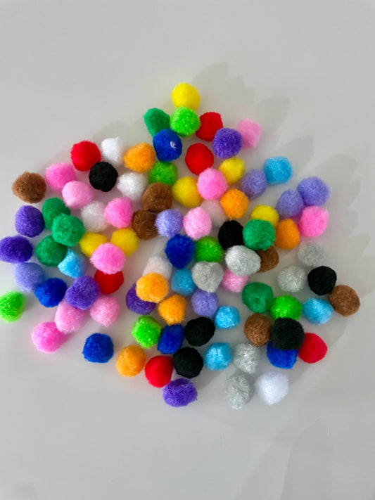 Sachet de 90 pompons multicolores