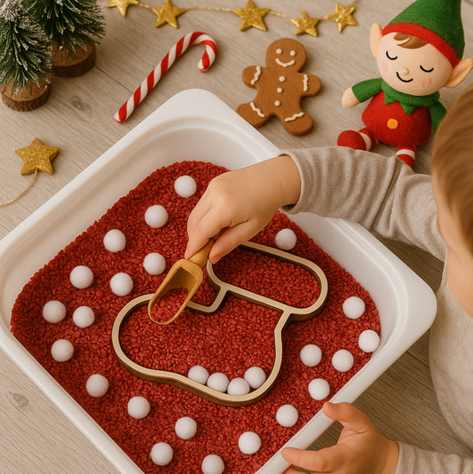 🧦 Plateau sensoriel – Botte de Noël